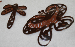 Hand-piped tempered chocolate garnishes